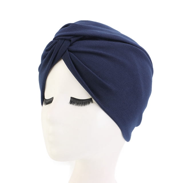 Turbante de estilo étnico, gorro cruzado de algodón de imitación, gorro de quimioterapia, gorro envolvente