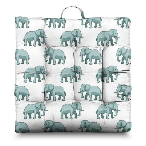 Boho Floral Floor Cushion for Adults - Oversized Square Meditation Pillow with Vintage Tribal Print & Supportive PP Cotton Filling