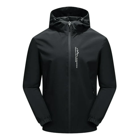 

Men s Fall Shrinkable Hooded Jacket Solid Running Stylish Waterproof Top Outdoor Thin Jacket with Shoe Lacing