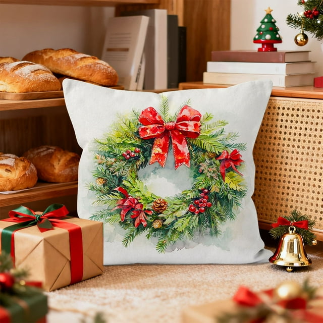 Christmas Pillow Cover Holiday Decoration Sofa Decoration Linen Pillow Home Sofa Holiday Decoration Pillow Cover