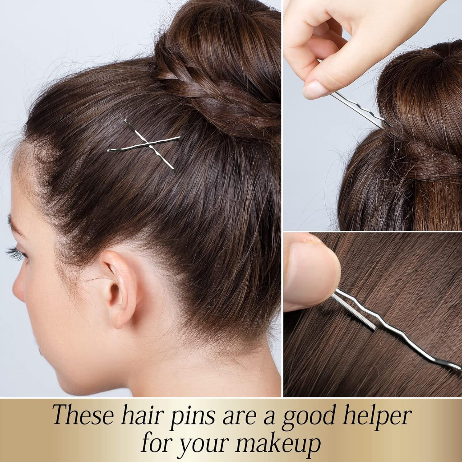 600PCS 2.16Inches Hair Pins Kit Secure Hold Bobby Pins Clips for Women Girls and Hairdressing Salon With Clear Storage Box(Black)