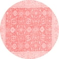 thumbnail image 1 of Ahgly Company Machine Washable Indoor Round Oriental Red Traditional Area Rugs, 6' Round, 1 of 4