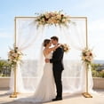 thumbnail image 3 of Garfans 6.6FT Wedding Arch For Ceremony Balloon Arch Stand with 4 Pedestal Nails Metal Arch Backdrop Stand for Parties Birthday Wedding Square Background Stand Garden Arch Gold, 3 of 11