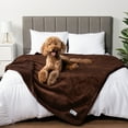 thumbnail image 4 of PetAmi Waterproof Dog Blanket for Medium Large Dog Puppy Cat Throw for Couch Cover Leakproof Protection, Sherpa Fleece, Reversible Soft Washable 60x40 Brown Brown, 4 of 9