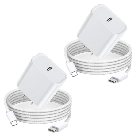 2-Pack TYPPKMM 20W PD USB-C Charger Block Fast Charging Compatible with iPhone 16/15 Galaxy