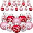 thumbnail image 2 of 12 Pcs Valentines Day Ball Ornaments 2.36 Inch Red Pink White Valentines Day Letter Hanging Decorations Balls Ornaments for Tree Valentine's Day Party Supplies Decorations ( Ball and Bow), 2 of 4