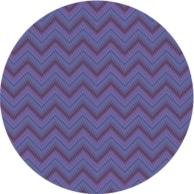 Ahgly Company Machine Washable Indoor Round Transitional Medium Slate Blue Area Rugs, 3' Round