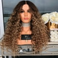 thumbnail image 3 of Fiudx Peluca de Moda para Mujer, Cabello Sintético Marrón, Pelucas Largas, Peluca Ondulada y Rizada, 3 of 5
