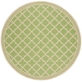 thumbnail image 2 of Safavieh Linden Danny Geometric Indoor/Outdoor Area Rug, Olive/Cream, 6'7" x 6'7" Round, 2 of 8