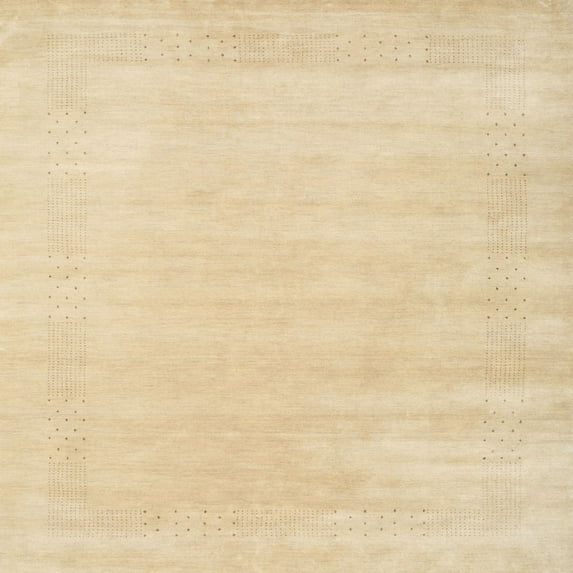 Ahgly Company Machine Washable Indoor Square Contemporary Brown Gold Area Rugs, 7' Square