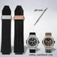 thumbnail image 2 of Watchband For Hublot Big Bang Silicone 25*19mm Waterproof Men's Watch Strap Chain Watch Accessories Rubber Bracelet Wristband-blue A Black, 2 of 5
