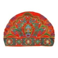 thumbnail image 1 of Turban Ethnique pour Femmes, Bonnet, Foulard, Brodé Floral, Rouge, 1 of 8