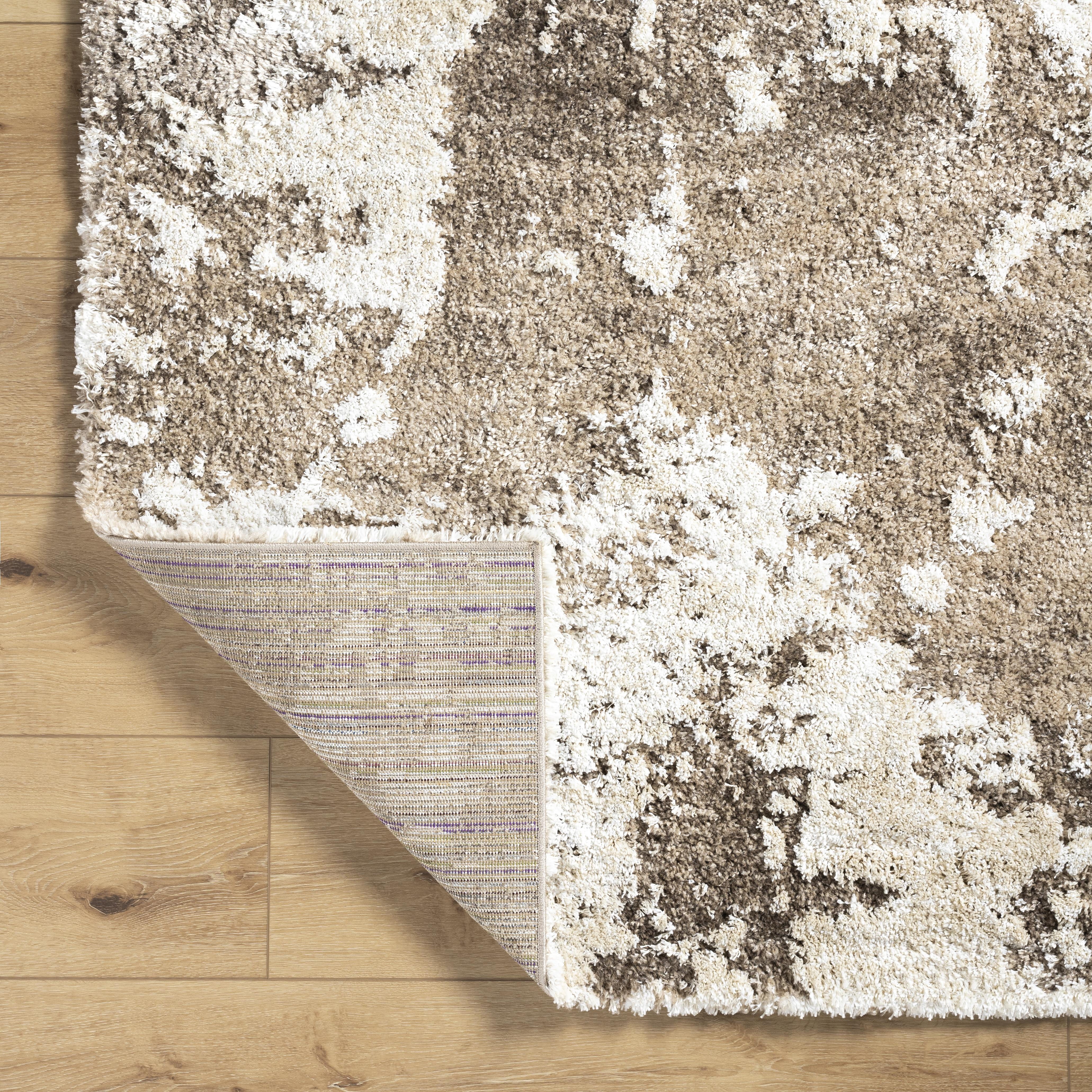 Better Homes & Gardens Brown Abstract High/Low Shag Area Rug, Brown, 5'3" x 7