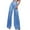 Women Sky Blue pants, variant on HAPIMO Wide Leg Elegant Pants for Women Retro Leisure Relaxed Workout Trendy Clothes Solid Color Sequin High Rise Zipper Trousers Black L