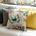 thumbnail image 3 of Orinice Butterfly Throw Pillow Covers   Watercolor Flower Pillow Covers For Women Girls Teens Colorful Butterfly Floral Cushion Cases Vintage Grunge Floral Decorative Square Pillow Cases 20x20in, 3 of 5