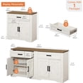 thumbnail image 2 of WAMPAT 2-in-1 TV Stand for up to 75" TVs,Farmhouse Entertainment Center with Storage Barn Door Cabinet,TV Console Table with Media Cabinet and Drawers for Living Room,Bedroom,Cream White, 2 of 7