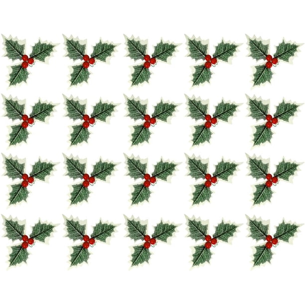 De Bayas Rojas Artificiales Con Hojas Para Decoración De Árboles De Navidad, Adornos De Vacaciones Y Decoración Del Hogar 20 Piezas Methold HA043109-02