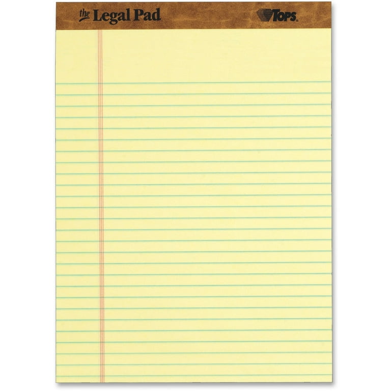 TOPS The Legal Pad Writing Pads 12 Pack , Jr. Legal Rule, 50 Sheets, 5 x 8  in., White (7500) 