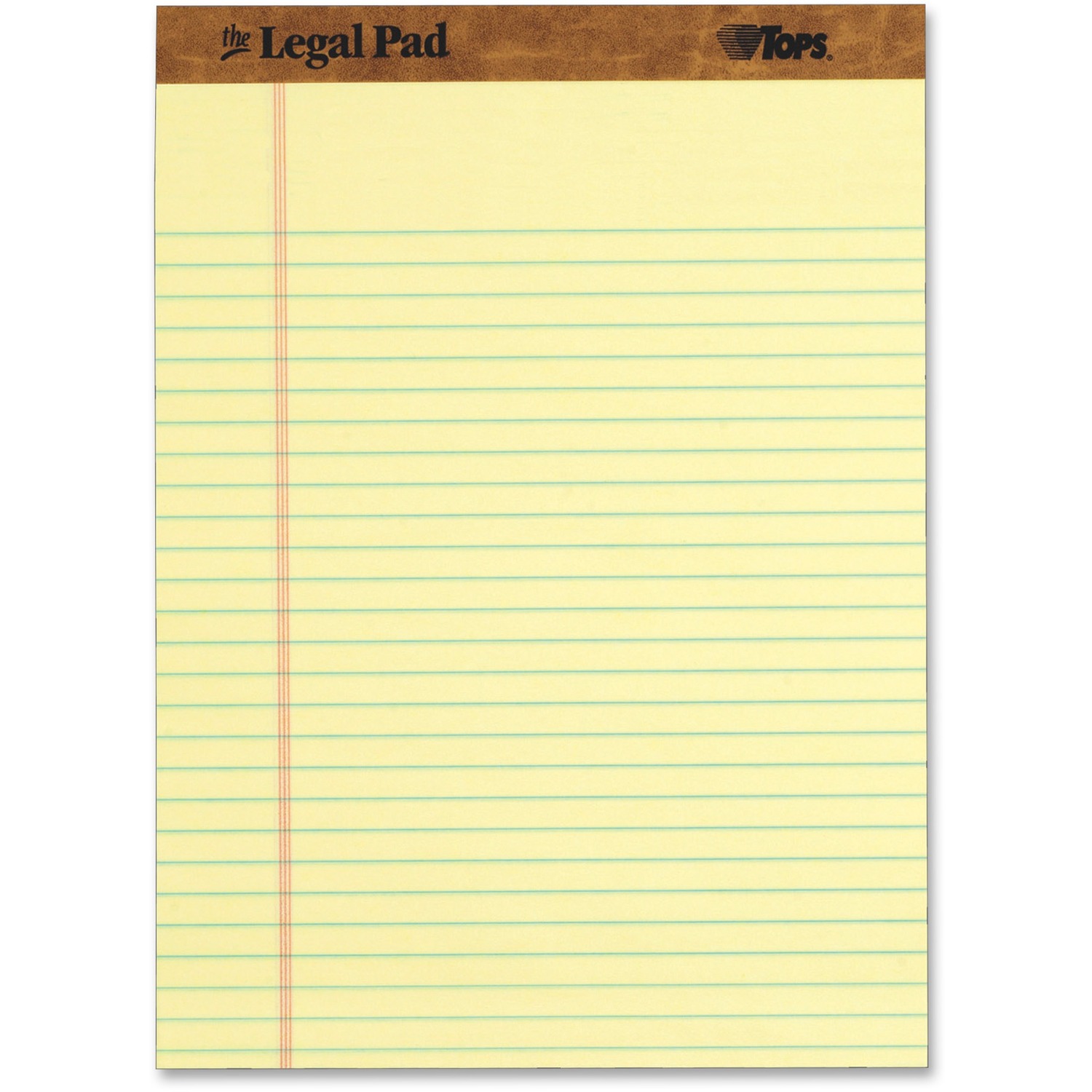 TOPS The Legal Pads, 12 Pack, Legal Rule, Perforated, 50 Sheets, 8-1/2" x 11-3/4", Canary (7532) - image 2 of 8