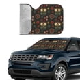 thumbnail image 4 of Fuzoiu Boho Owl Print Car Windshield Sun Shade,Block Uv Rays Sunshade,Foldable Front Window Sun Visor Protector for Car,SUV,Truck-Keep Vehicle Cool-Boho Owl, 4 of 8