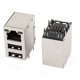 thumbnail image 1 of 2 Pcs Conector Modular RJ45 + Conector Doble Puerto USB 2.0 Femenino, 1 of 1