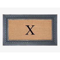 A1HC Natural Rubber & Coir 24x39 Monogrammed Doormat For Front Door, Anti-Shed Treated Durable Doormat for Outdoor Entrance, Heavy Duty, Low Profile, Easy to Clean, Long Lasting Front Porch Entry Rug