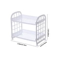 thumbnail image 3 of Estantería organizadora de plástico de doble capa para baño, cocina y escritorio - Estantería de almacenamiento blanca hueca con drenaje de malla, 3 of 6