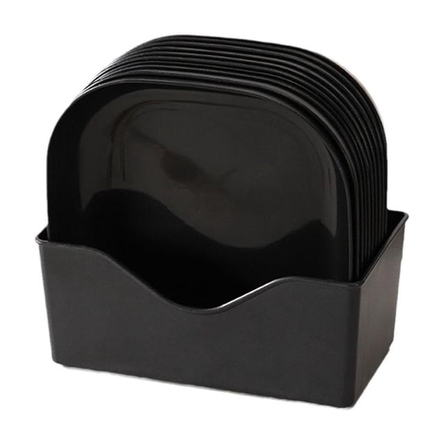 TQEHS Bandeja de plástico para huesos, para mesa de comedor, para basura, cuadrada, de plástico, con fondo R N3X6