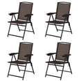 thumbnail image 1 of Costway 4 Pcs Chaises Pliantes à Sangle Accoudoirs en Acier Patio Jardin Camping avec Dossier Réglable, 1 of 10