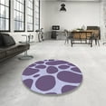 thumbnail image 4 of Ahgly Company Machine Washable Indoor Square Transitional Purple Jam Purple Area Rugs, 4' Square, 4 of 7