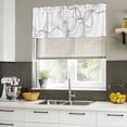 thumbnail image 5 of Modern White Valances for Windows, Decorative Rod Pocket Window Valance Curtains, Minimalist Abstract Ribbon A Sketch Rt Short Curtain Drapes for Kitchen/Bathroom/Living Room, 2 Panels, 42" W x 18" L, 5 of 8