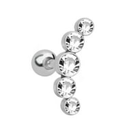 Grandest Birch 1Pc Women Stainless Steel Cartilage Helix Tragus Ear Stud Piercing Earring Gift Stainless Steel White