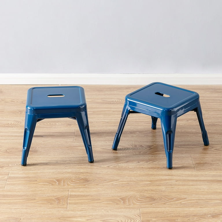 Kids Navy Metal Stools Set of 2