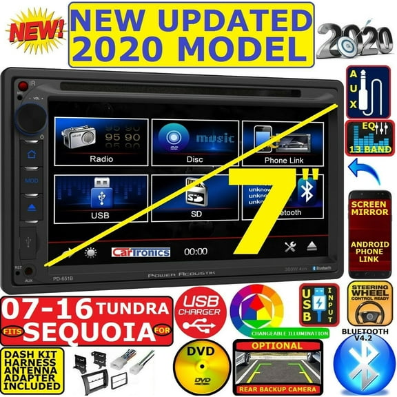 2007-2016 TUNDRA-SEQUOIA  BLUETOOTH USB CD/DVD CAR RADIO STEREO PKG