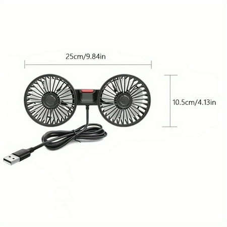 

SHENZHXULIZX Compact and powerful this double-head 12v24v car fan is perfect for keeping rear seat passengers cool during picnics beach trips and back-to-school travel. Ideal for any r