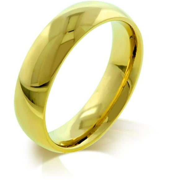 Alliance de Mariage en Acier Inoxydable Plaqué Or 5 mm IPG