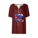 thumbnail image 4 of Fiudx Camisas de Mujer Blusa de Manga Corta Estampada a La Moda para Mujer, Blusas Informales con Cuello En V, 4 of 4