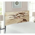 thumbnail image 2 of Mermaid Headboard, Vintage Girl in the Sea an Anchor Mythical Aquatic Creature Graphic Art, Upholstered Decorative Metal Bed Headboard with Memory Foam, Twin Size, Beige Brown, by Ambesonne, 2 of 4