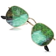 thumbnail image 1 of Gafas de sol pequeñas polarizadas hexagonales con montura metálica dorada HJSTES, 1 of 9