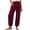 Wine, variant on Hurxie Womens Baggy Wide Leg Pants Casual Elastic Waisted Palazzo Harem Pants with Pockets Army Green,2XL