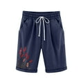 thumbnail image 1 of gakvov Plus Size Bermuda Shorts For Womens Comfy Paperbag Shorts Elastic Waist Knee Length Workout Shorts Casual Printed Linen Shorts Army Shorts With Drawstring&Pockets Biker Shorts, 1 of 6