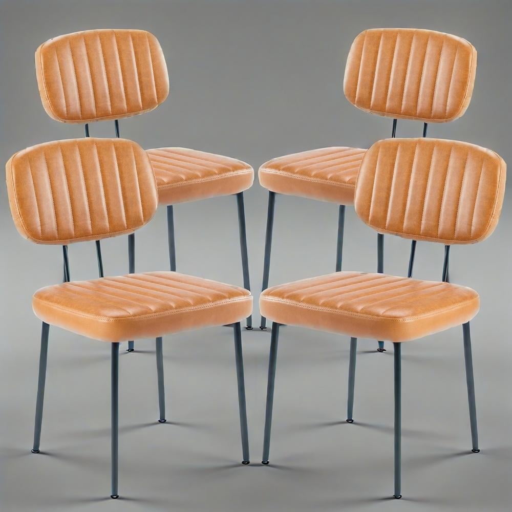 CONCETTA Mid-century Modern Dining Chairs, Kitchen Chairs Set of 4, Brown
