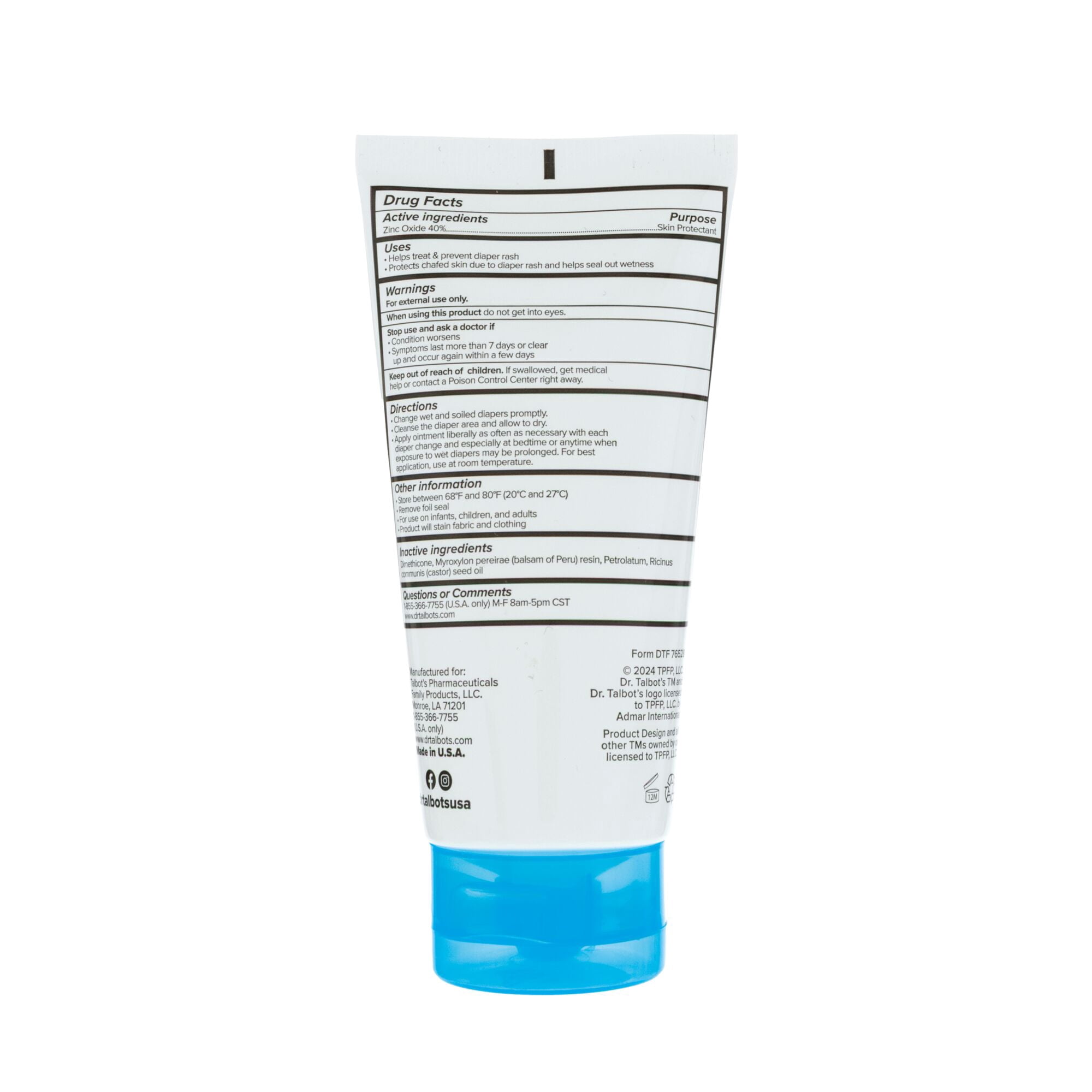 Dr. Talbot's Maximum Strength Baby Diaper Rash Ointment for Infants, 2 oz