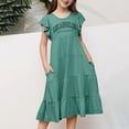 thumbnail image 4 of Kid Girl Dresses Flutter Sleeve A-Line Tiered Swing Cute Gradient Dress For Girls Toddler Birthday Dress Birthday Party Dresses, 4 of 7