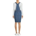 thumbnail image 6 of Time and Tru Maternity Women's Denim Pinafore Dress, 6 of 6