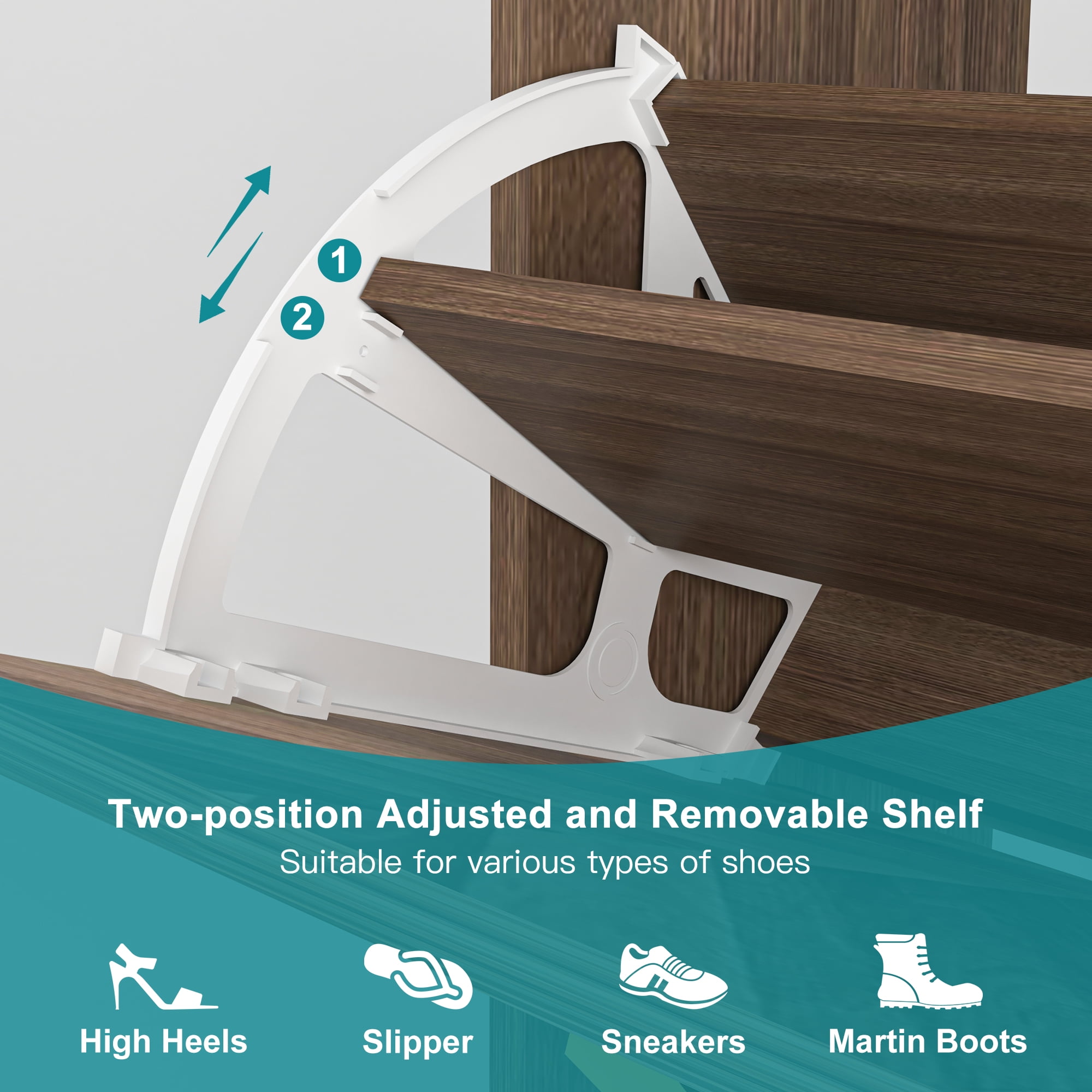 Finihen Shoe Cabinet, Large Shoe Storage Organizer Cabinet with 4 Flip Drawers, Freestanding Narrow Shoe Rack with Adjustable Shelf for Entryway, Brown Finihen Shoe Cabinet, Large Shoe Storage Organizer Cabinet with 4 Flip Drawers, Freestanding Narrow Shoe Rack with Adjustable Shelf for Entryway, Brown