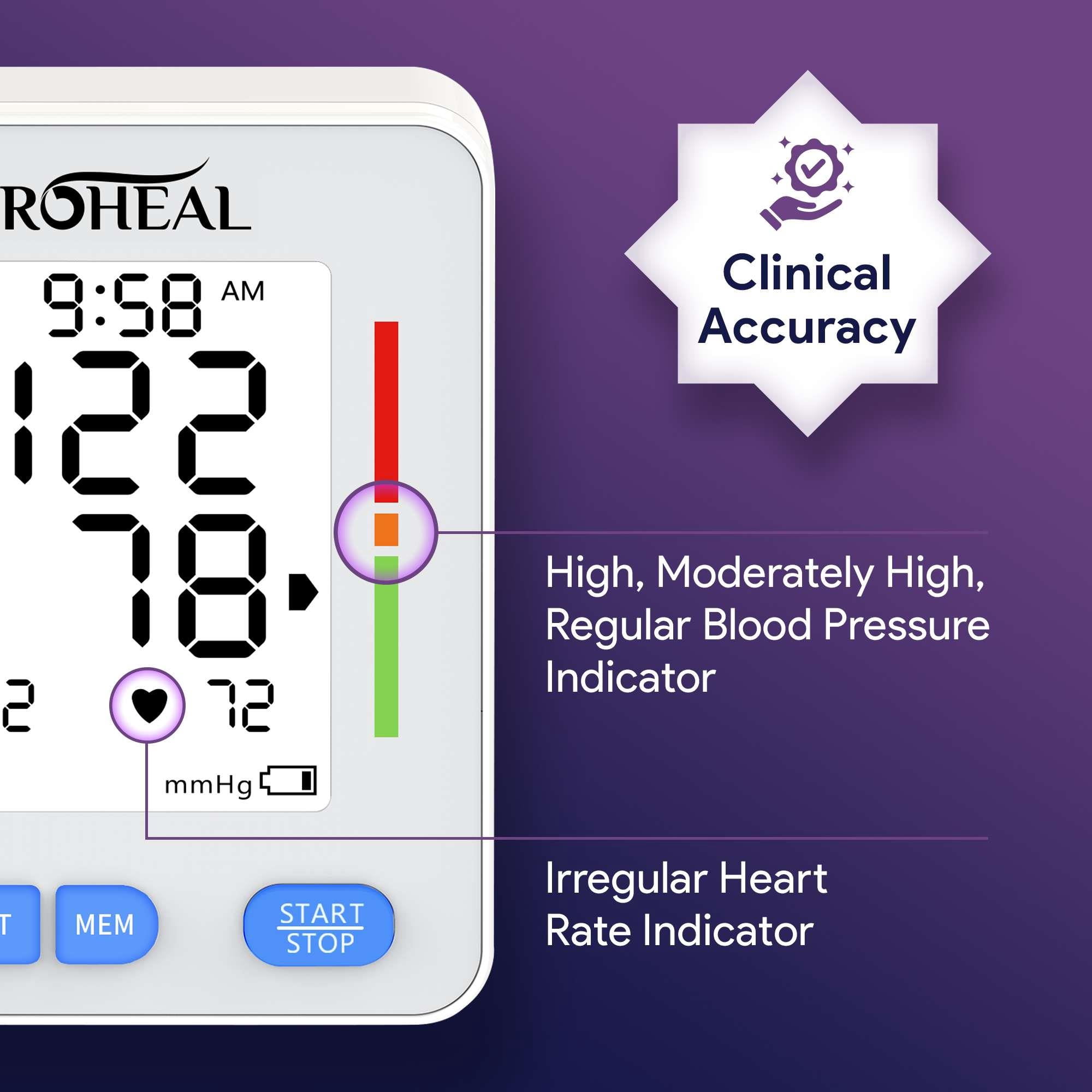 ProHeal Portable Blood Pressure Monitor for Home with Large Upper Arm Cuff - Automatic, Talking, Pulse and BP Machine with 240 Memory, 3 Users