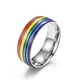 thumbnail image 4 of Guardurnaity Anillo de arcoíris de acero Unisex boda lesbiana anillos multicolores homosexuales bisexuales joyería de mano novios cumpleaños Größe 8 5Conjunto, 4 of 6