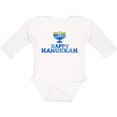thumbnail image 3 of Inktastic Happy Hanukkah with menorah Boys or Girls Long Sleeve Baby Bodysuit, 3 of 5