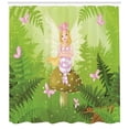 thumbnail image 3 of Ambesonne Cartoon Shower Curtain, Girl Floral Hair, 69"Wx75"L, Green Pale Pink Brown, 3 of 3